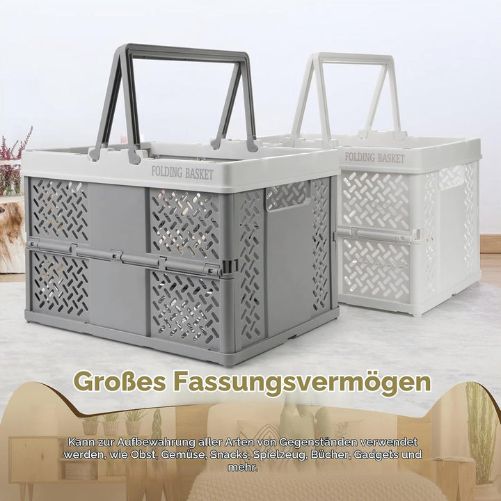 Spesh 2 Stücke Klappbox mit Henkel 30 * 22cm Aufbewahrungsbox klappbar Klein Plastik Aufbewahrungsko