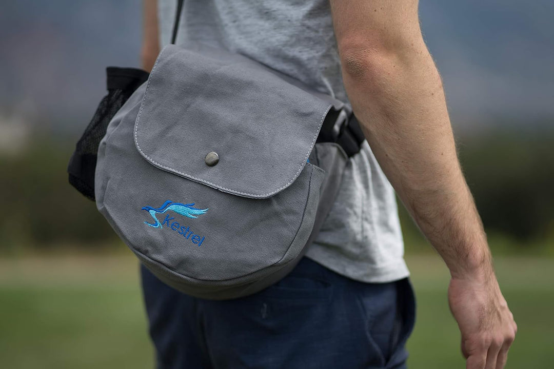 Kestrel Black Disc Golf Bag - Fits 6-10 Golf Discs + Bottle - for Beginner &amp; Advanced Golfers - Extr
