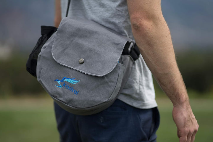 Kestrel Black Disc Golf Bag - Fits 6-10 Golf Discs + Bottle - for Beginner &amp; Advanced Golfers - Extr