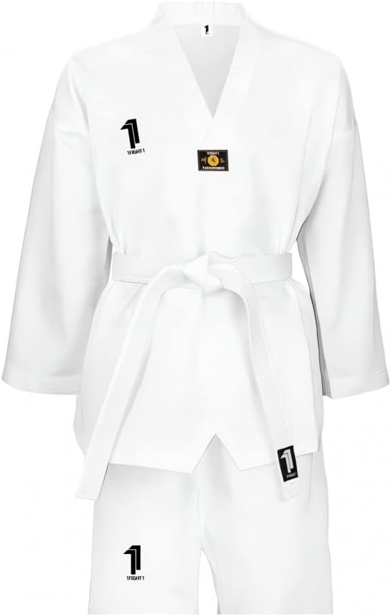 Taekwondo Dobok Club bestickt, weisser Kragen 170 Weiss, 170 Weiss