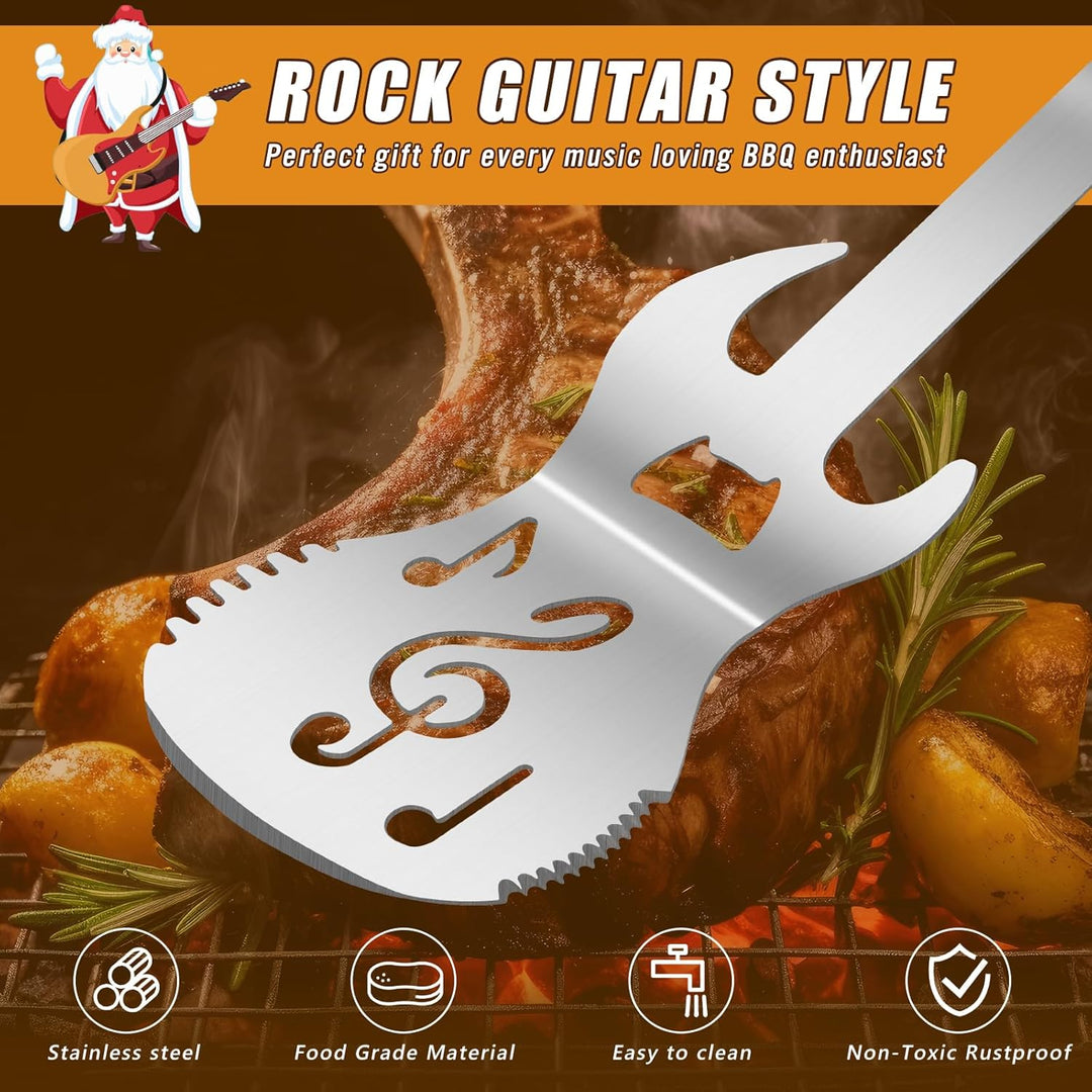 5-in-1 Grillspachtel für Barbecue Grill,Multifunktion 2 Stück Grill Werkzeug Sets mit Metall Spatel