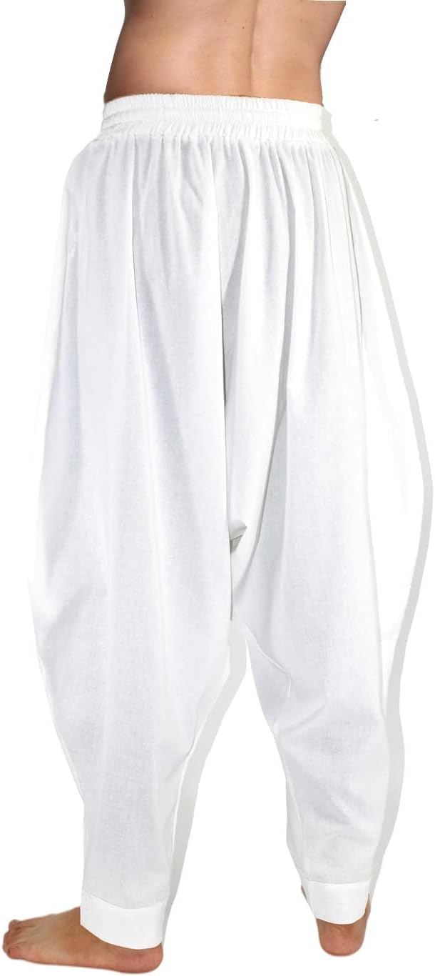 AITFINEISM Männer Haremshose Bequeme Elastische Taille Hosen Mode Einfarbig Casual Yoga Hippies Hose
