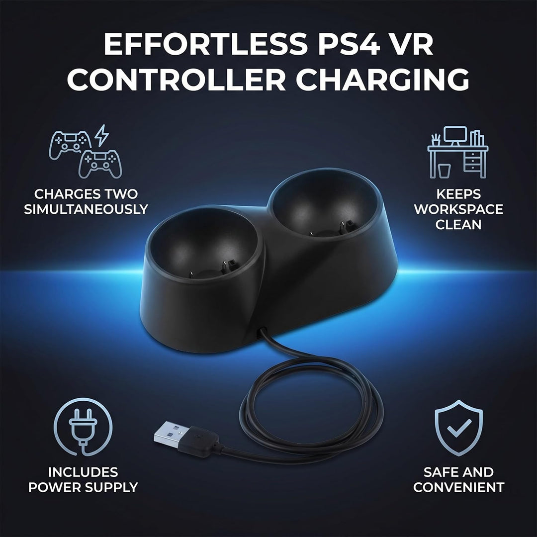 Zerone USB Ladestation mit 2 Ladestationen für VR Controller