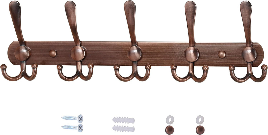 Dseap Garderobenleiste - Schwerlast Garderobenhaken Mit 5 Dreifachhaken, Edelstahl Wandgarderobe, Kl