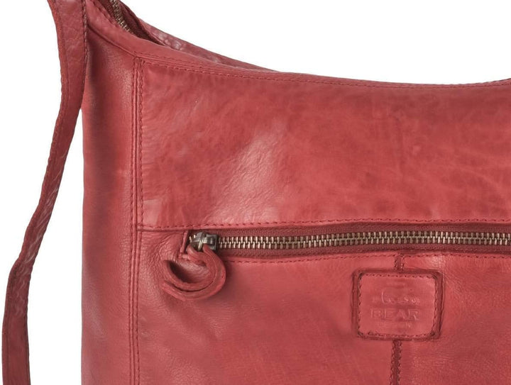 Bear Design Damen Tasche Ledertasche Umhängetasche Schultertasche rot