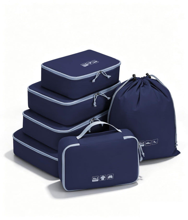 ECOHUB Packwürfel 6er Set Koffer Organizer, Reissfest &amp; Wasserabweisend, Durchdachtes Ordnungssystem