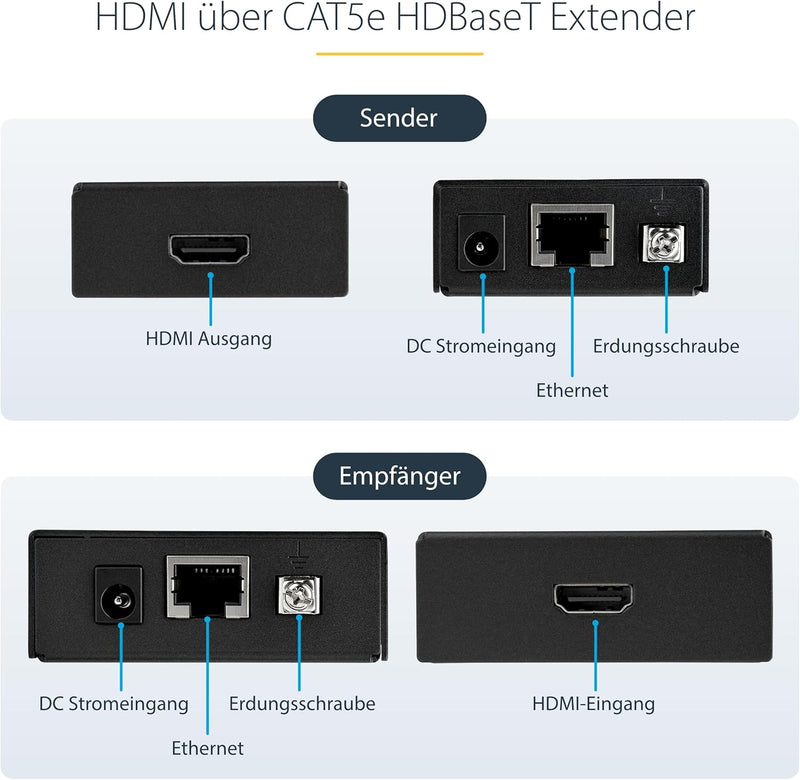 StarTech.com StarTech.com HDMI über CAT5 HDBaseT Extender, Power over Cable, Ultra HD 4K, 70m HDMI-V