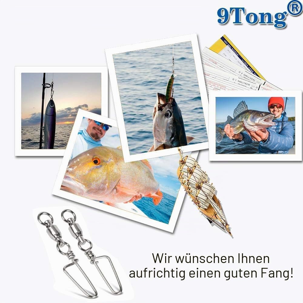 Kugellager Wirbel mit Coastlock Snap, Edelstahl geschweisster Ring für Angeln Salzwasser Standard Si