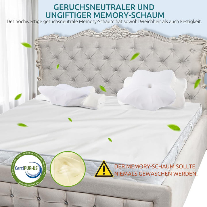 DONAMA Memory Foam Kissen ergonomisches Nackenkissen Kopfkissen Seitenschläferkissen für Seiten, Rüc