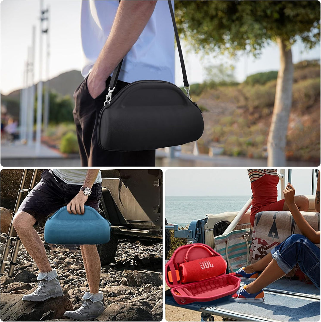 co2CREA Hart Reise Schutz Hülle Etui Tasche für JBL Charge 6 Bluetooth Lautsprecher mit abnehmbarem