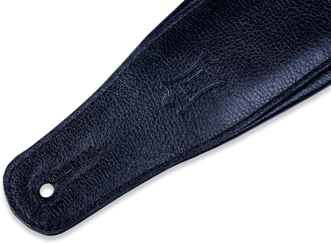 Levy's Leathers PM32-BLK Gitarrengurt, Leder, Schwarz Schwarz Einheitsgrösse, Schwarz Einheitsgrösse