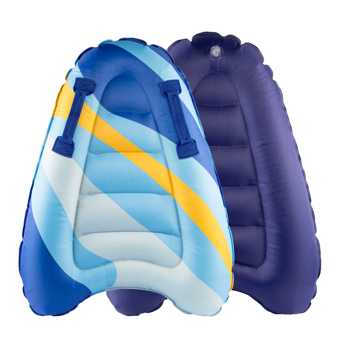 Aufblasbares Bodyboard Tragbares Bodyboard Kinder mit Griffen,Faltbar Schwimmenboard 75 x 65 x 15 cm