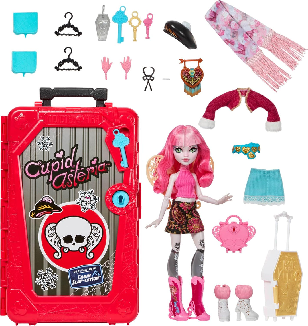 Monster High Skulltimate Secrets Cupid Asteria-Puppe und Zubehörset, Destination: Hütten-Gruselurlau
