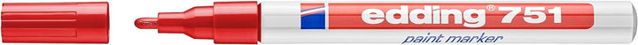 edding 751 Lackmarker - rot - 10 Stifte - Rundspitze 1-2 mm - Lackstift zur Markierung und Beschrift