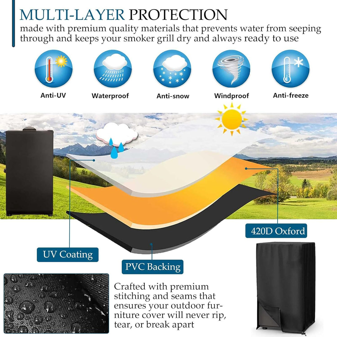 Räucherofen Abdeckhaube Schutzhülle, Smoker Abdeckung Wetterfest, Smoker Abdeckung Mit Schornstein,