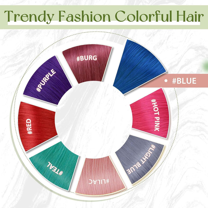 RUNATURE Echthaar Extensions Tape Blau 35cm Echte Haare 10 Stück Unsichtbare Tape Extensions Echthaa