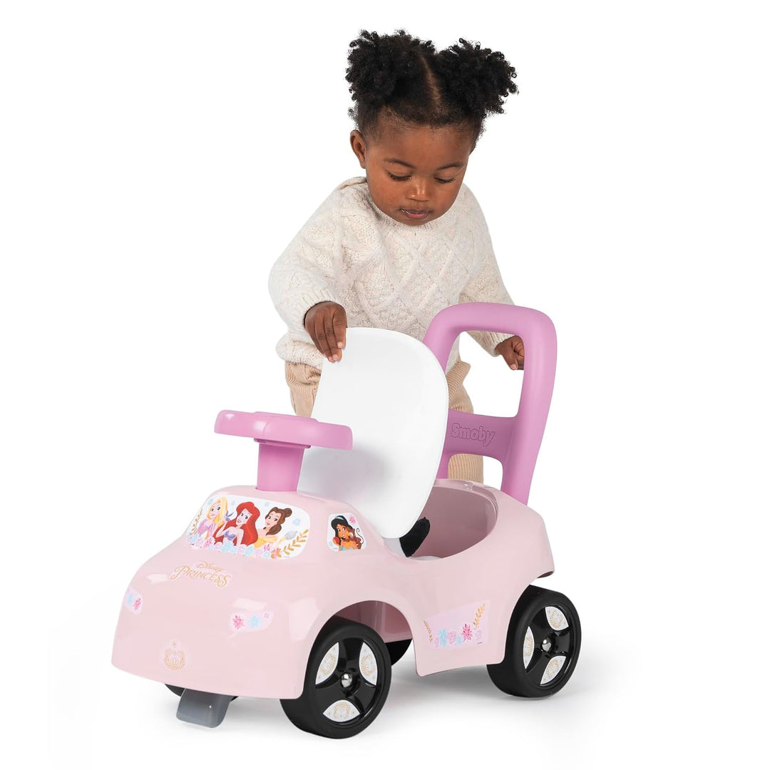 Smoby Disney Princess Rutscher – wendiges Kinderfahrzeug mit Hupenlenkrad – Rückenstütze, Staufach,