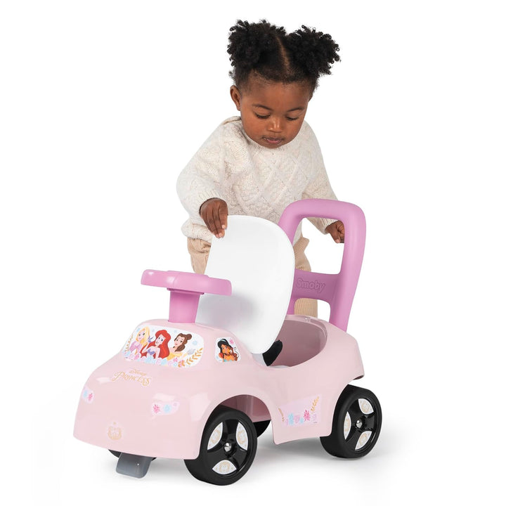 Smoby Disney Princess Rutscher – wendiges Kinderfahrzeug mit Hupenlenkrad – Rückenstütze, Staufach,