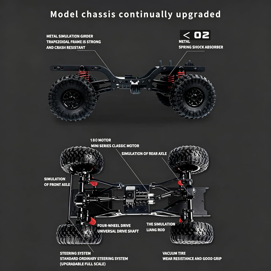 Goolsky Rock Crawler MN-D90 1/12 4WD 2.4G Hochgeschwindigkeitsfernbedienung Geländewagen RC Auto LED