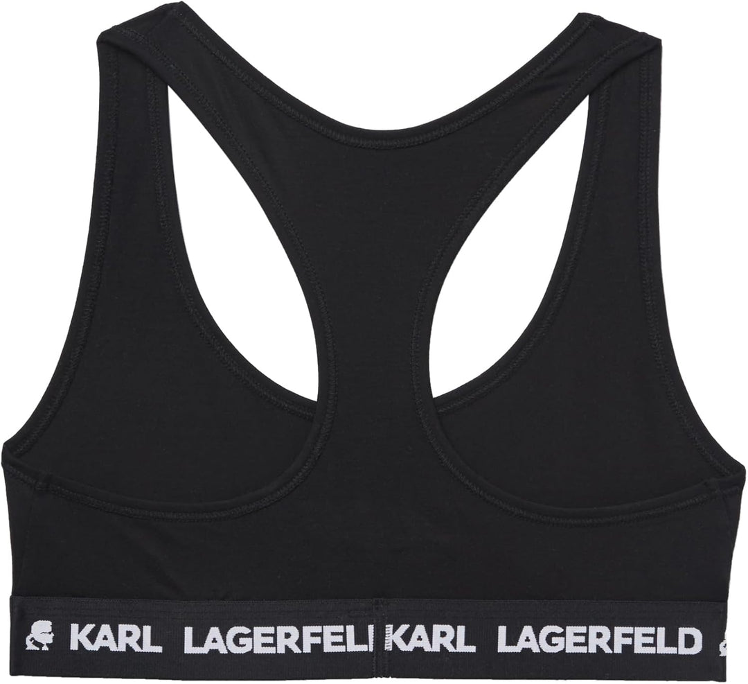 KARL LAGERFELD Damen Karl Lagerfeld Damen Sport-Bh Mit Karl-Logo L Schwarz, L Schwarz