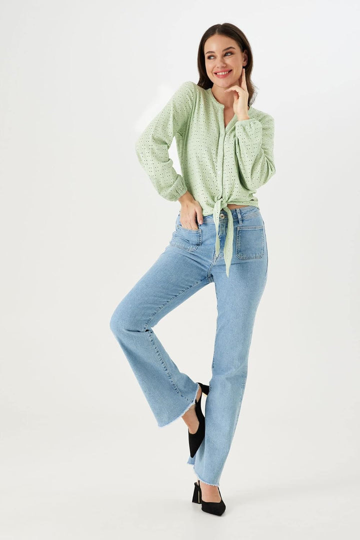 GARCIA Damen Bluse XS Grün, XS Grün