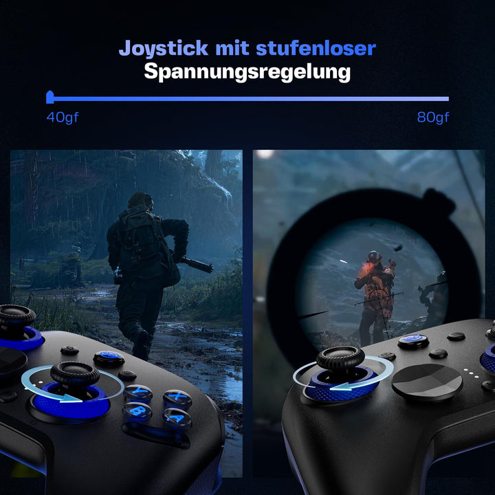 NYXI Imperial PC Gaming Controller mit Einstellbarer TMR Joysticks (Null-Drift), Austauschbare ABXY-