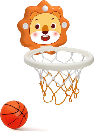 MAYAPHILOS Mini Basketballkorb fürs Zimmer, Tragbarer Löwe Basketball Reifen mit aufblasbaren Bällen