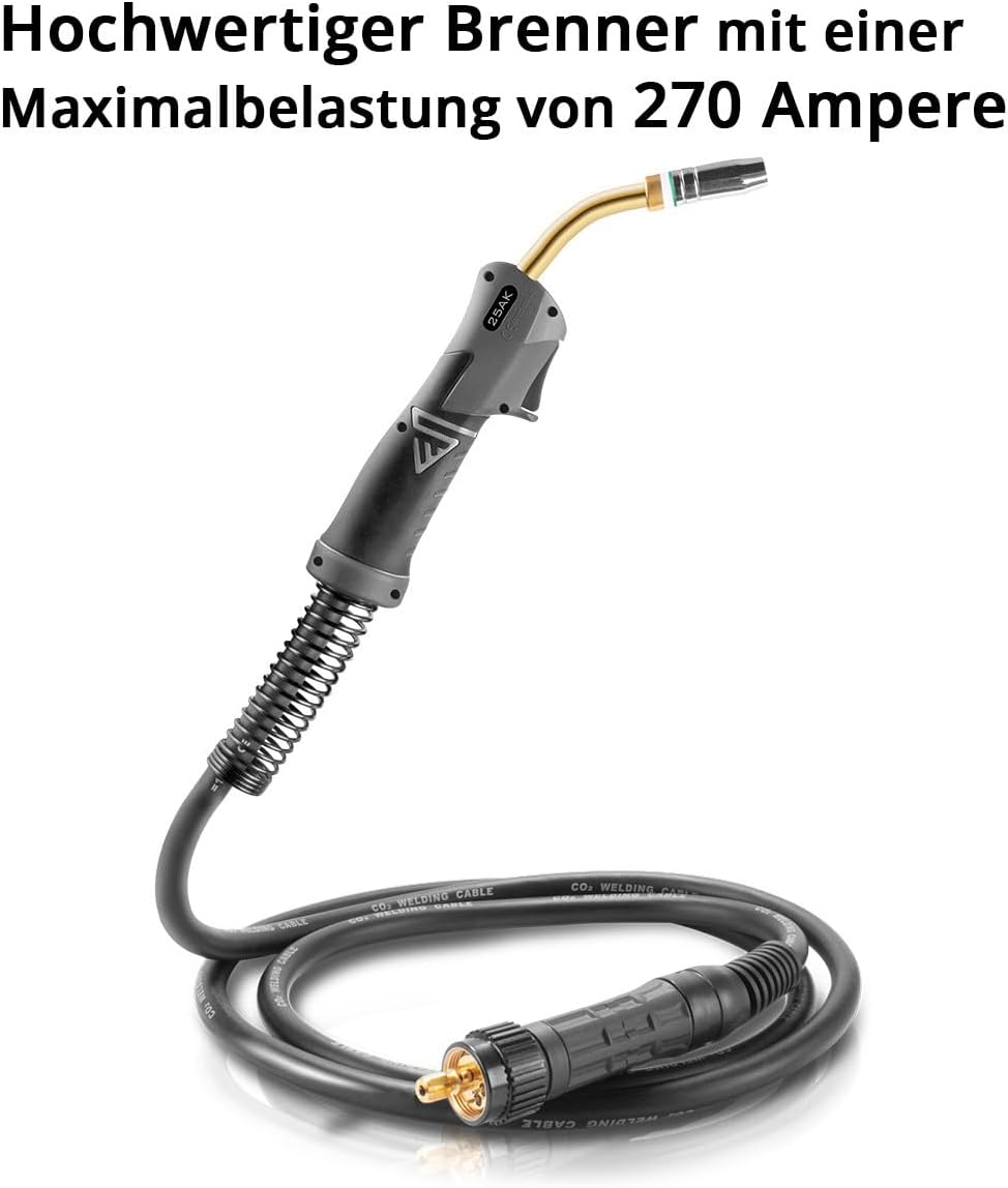 STAHLWERK AK25 | MB25 Schweissbrenner inklusive 3 m Schlauchpaket, Profi-Schweisszubehör für MIG MAG