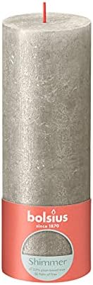 Bolsius Rustik Stumpenkerzen - Shimmer Champagner - Set 4 Stück - Dekorative Haushaltkerzen - Länge