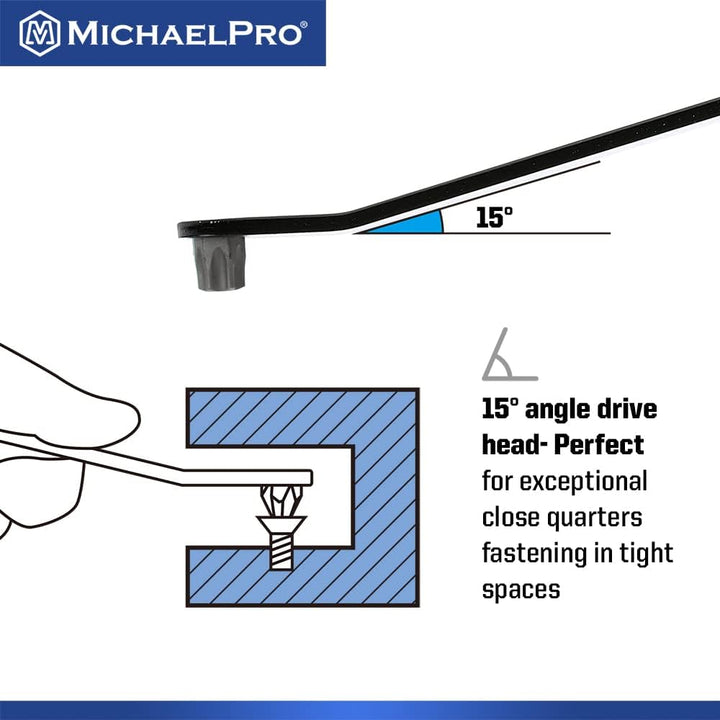 MichaelPro MP002029 5-Piece Ultra Low Profile Offset Screwdriver Set Slim Profile Angle Screwdriver