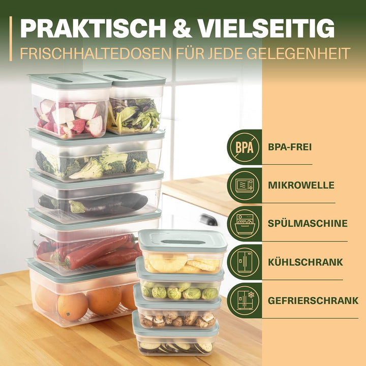 Aufbewahrungsboxen Set mit Ventil, Stapelbare Vorratsdosen mit Deckel, Luftdicht, BPA-frei, Kunststo