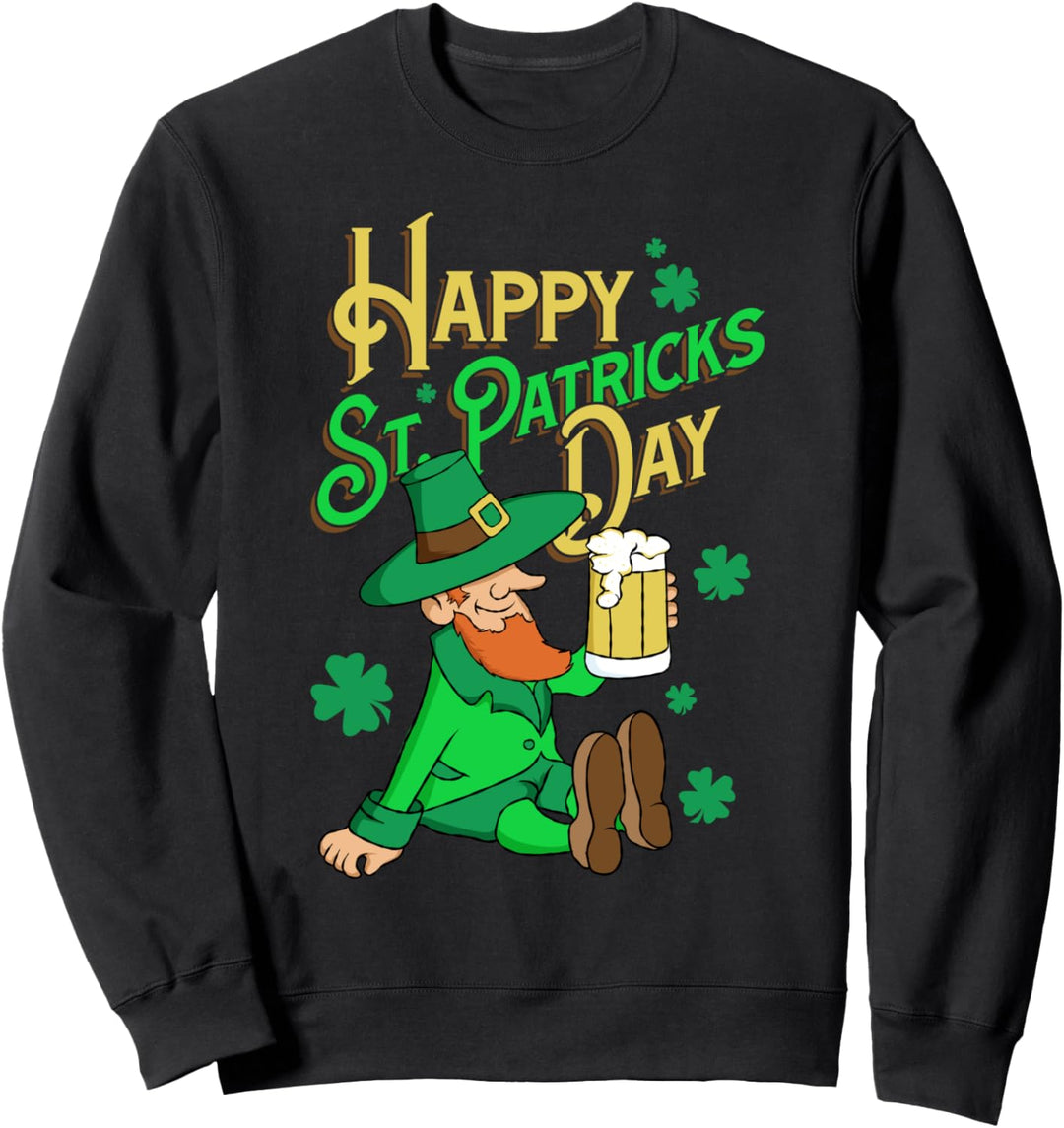 Fröhlicher St. Patrick's Day Bier trinkender Kobold Sweatshirt