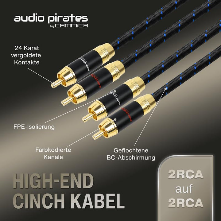 audio pirates by cammica Cinch Kabel 2x RCA Stecker auf 2x RCA Stecker, Audio-Kabel | High-End Audio
