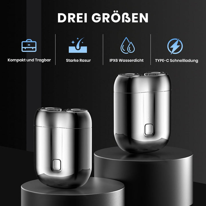 Rasierer Herren Elektrisch, 2025 Neu Mini Portable Electric Shaver, IPX7 Wasserdicht Mini Trockenras