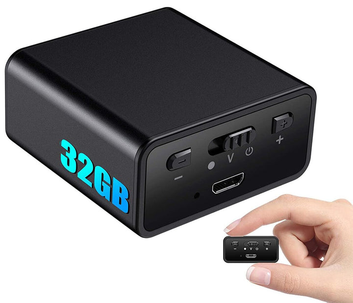 Kompaktes Diktiergerät Q65 | 32GB USB Audio-Aufnahmegerät | Diktaphon mit Sprachaktivierung, 192kbps