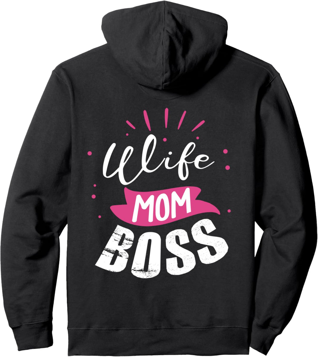Backprint Wife Mom Boss Ehefrau Mama Chefin Pullover Hoodie