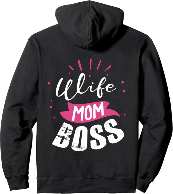 Backprint Wife Mom Boss Ehefrau Mama Chefin Pullover Hoodie