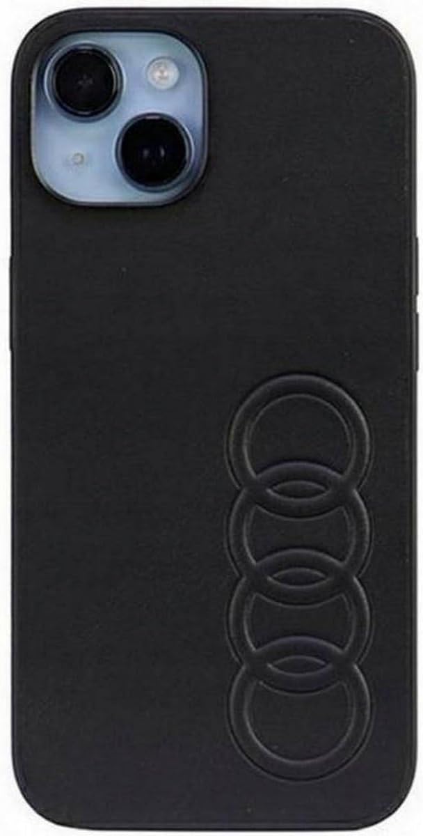 Audi Synthetic Leather Hülle für iPhone 14 6.1" Schwarz Hard AU-TPUPCIP14-TT/D1-BK