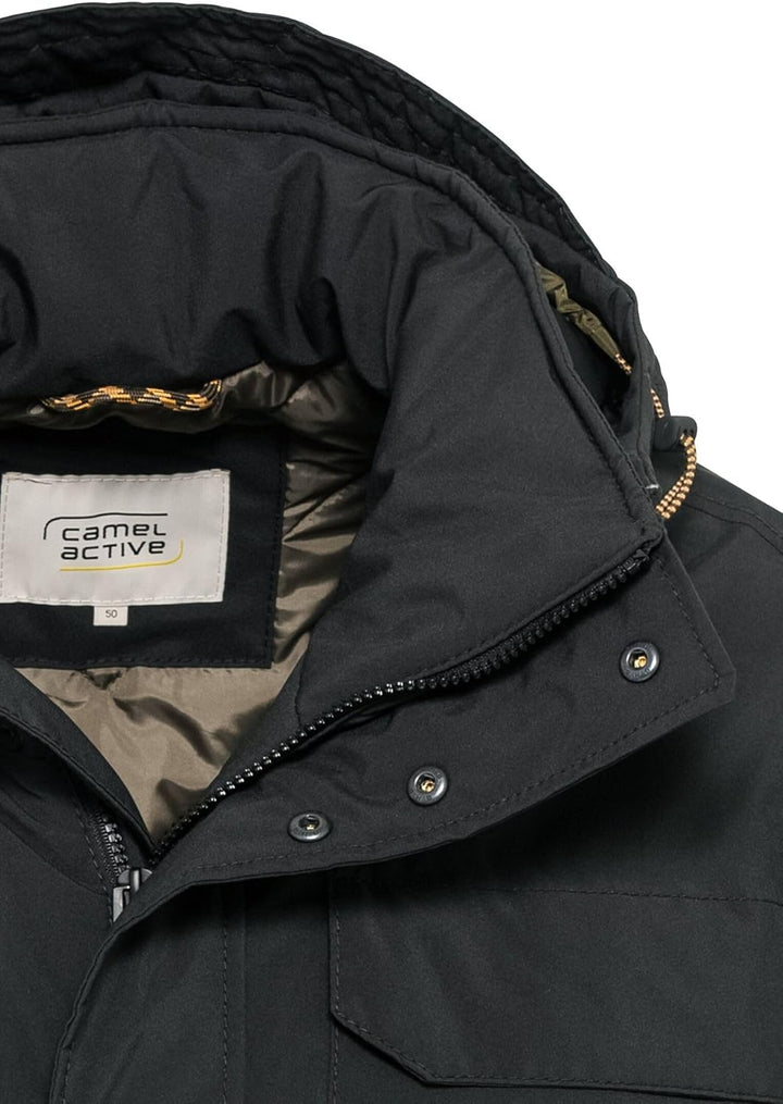 camel active Herren teXXXactive® Funktionsjacke mit Abnehmbarer Kapuze 29 Schwarz, 29 Schwarz