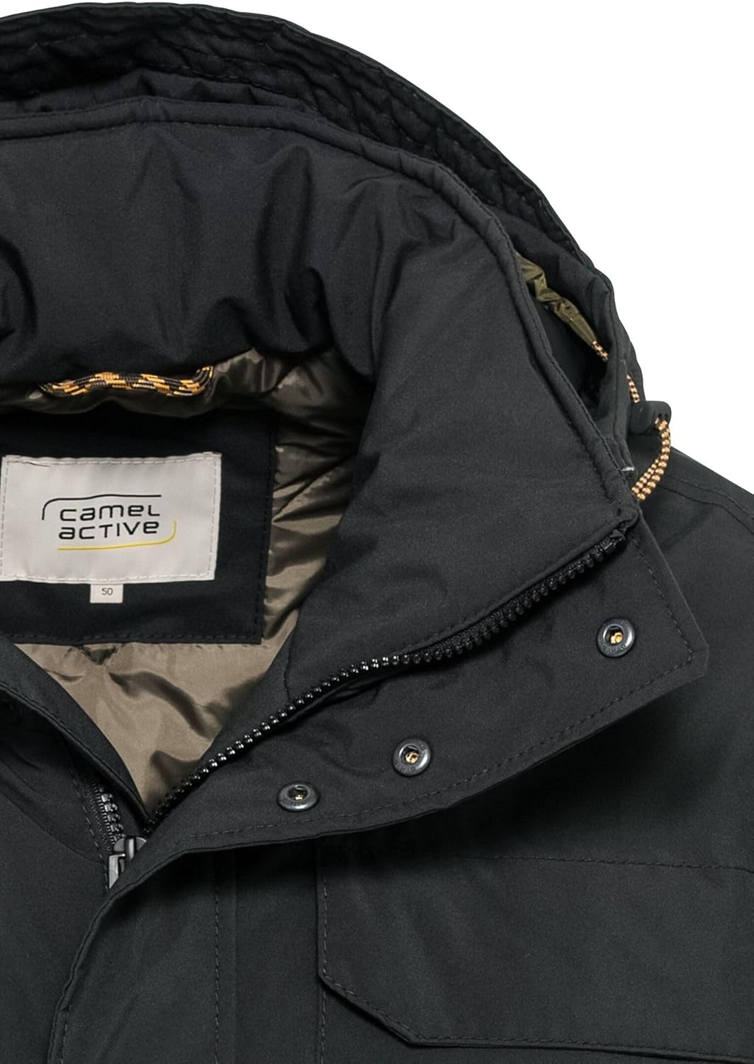 camel active Herren teXXXactive® Funktionsjacke mit Abnehmbarer Kapuze 27 Schwarz, 27 Schwarz