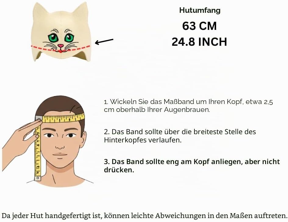 Natural Textile Saunahut "Sauna Kitten Green" weiss - 100% Bio-Wollfilzmmützen für russische Banya -