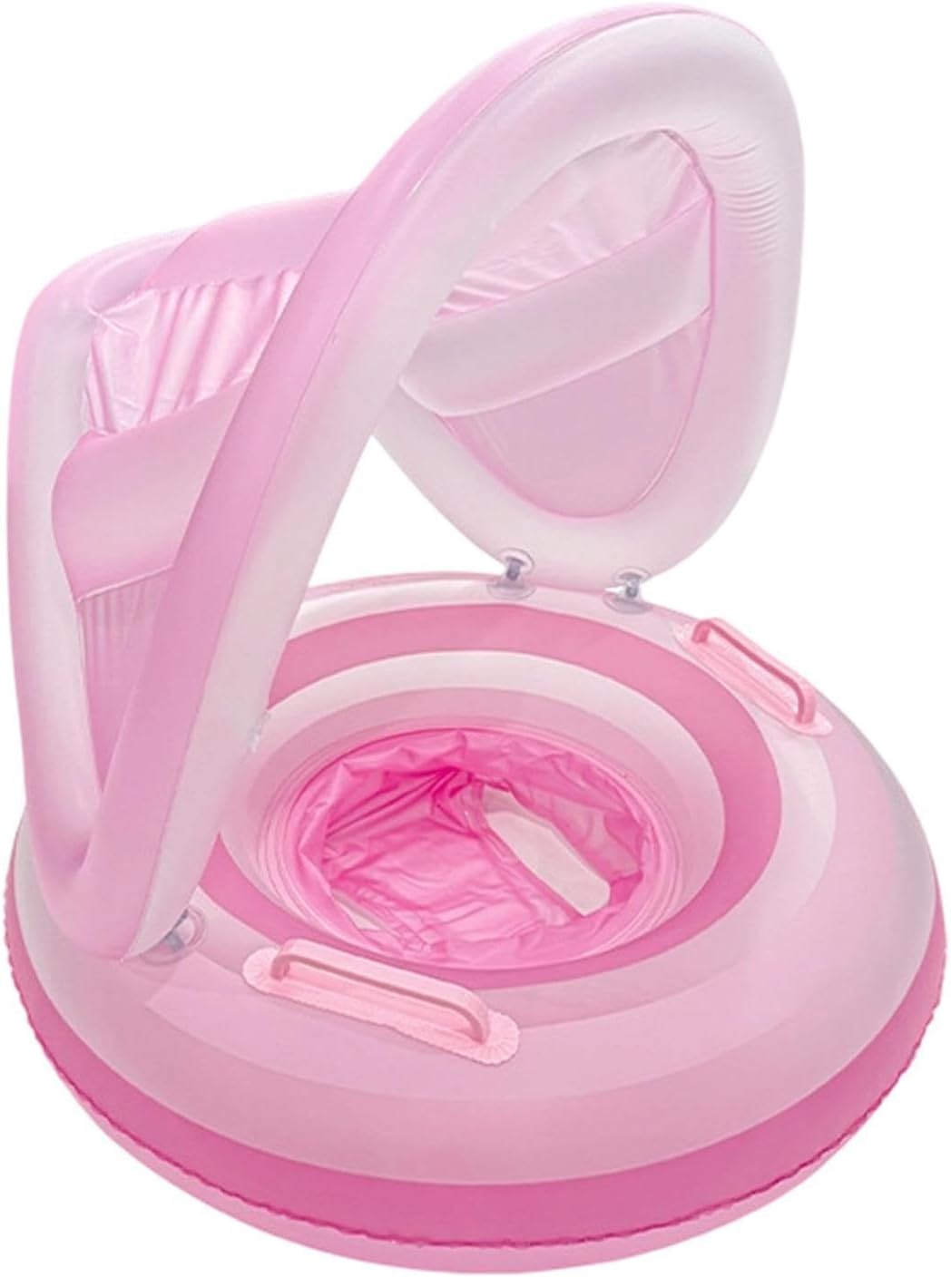 Kinder Poolfloss mit Sonnendach Wasserdicht tragbar aufblasbar Rosa, Rosa