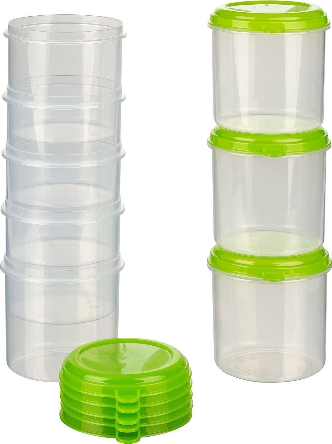 MiraHome Vorratsdosen Set 8x0,75L rund hoch grün – Perfekt zur Aufbewahrung & Organisation für Leben