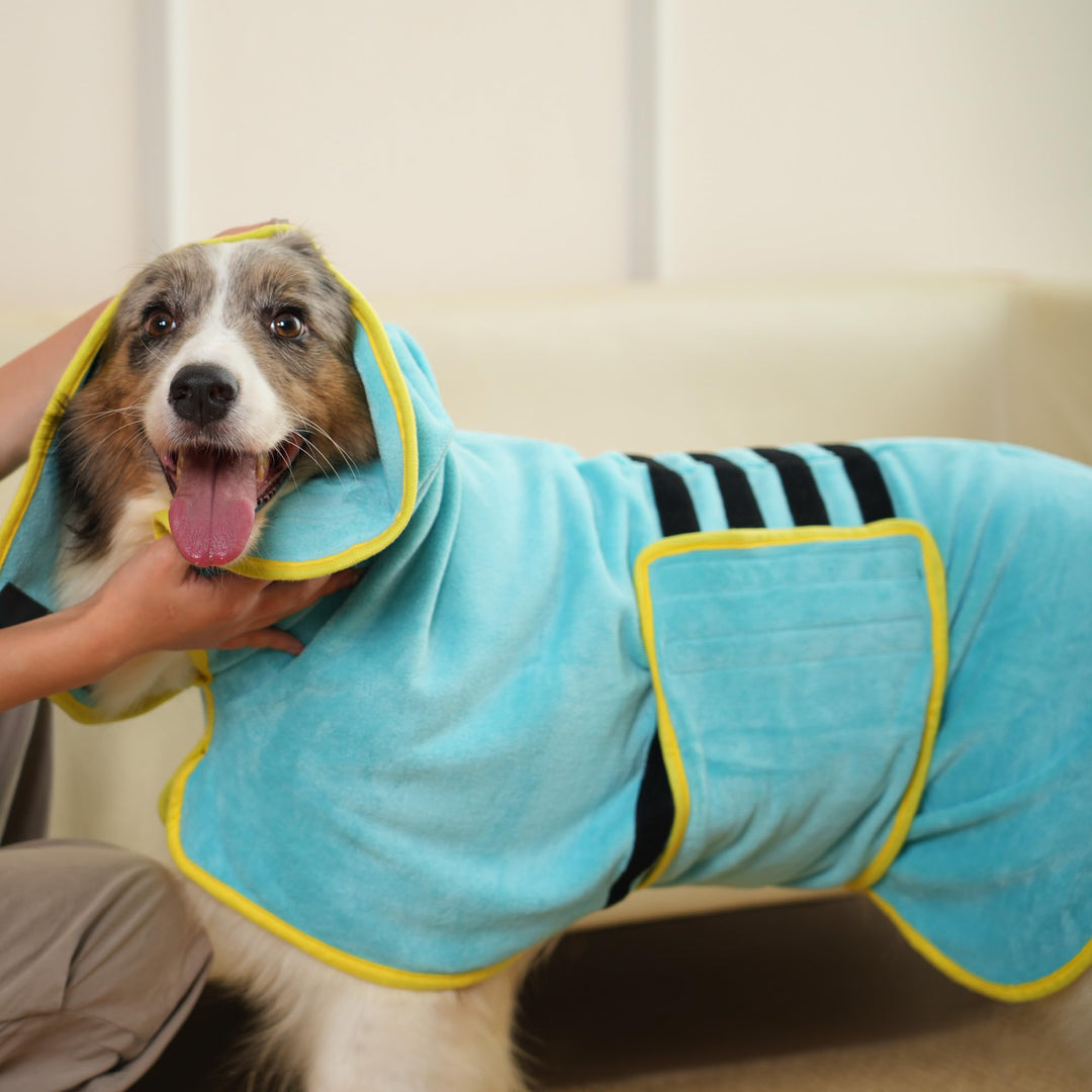 Hundebademantel Ultra Saugfähig Mikrofaser Hunde Trockenmantel für Schnelles Trocknen, Weiches Doppe