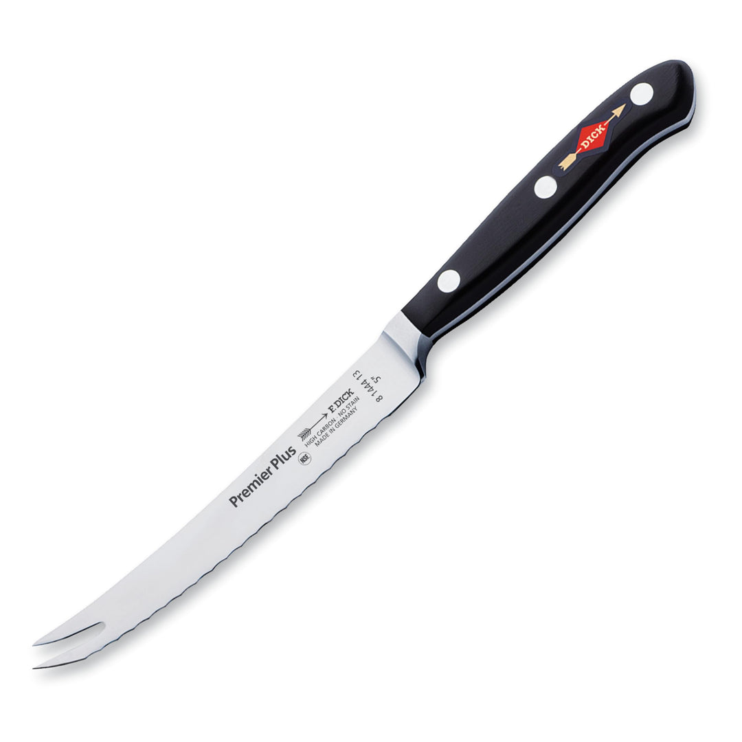 F. DICK Tomatenmesser, Premier Plus (Messer mit Klinge 13 cm, X50CrMoV15 Stahl, nichtrostend, 56° HR