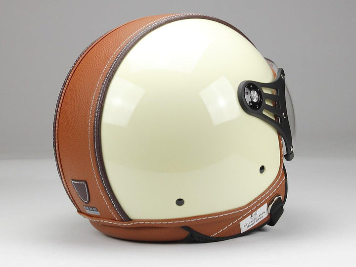 BNO-PL28 Jethelm Beige glänzend + Braun, Motorradhelm, Schutzhelm Helm S - XL, XL