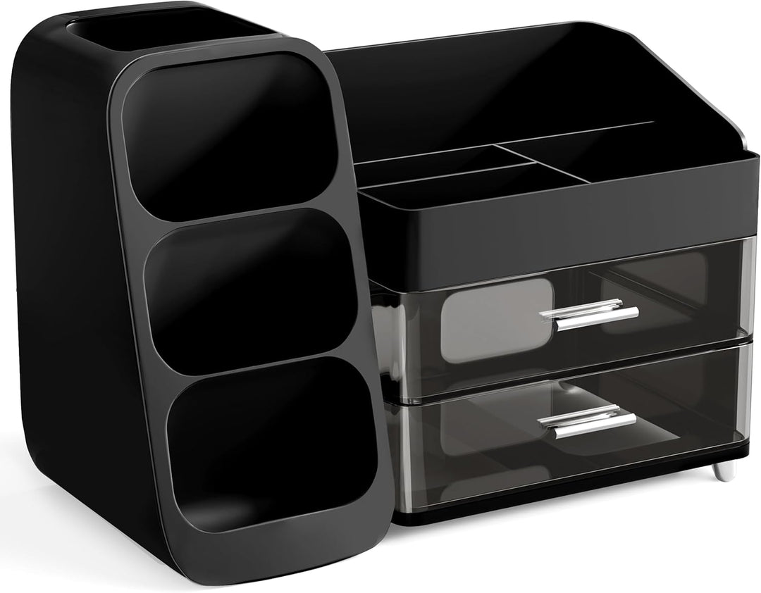 HBlife Makeup Kosmetik Organizer mit Schubladen, Pinsel Organizer, 3-in-1 Plastic Kosmetik Aufbewahr