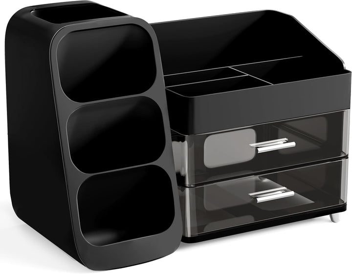 HBlife Makeup Kosmetik Organizer mit Schubladen, Pinsel Organizer, 3-in-1 Plastic Kosmetik Aufbewahr