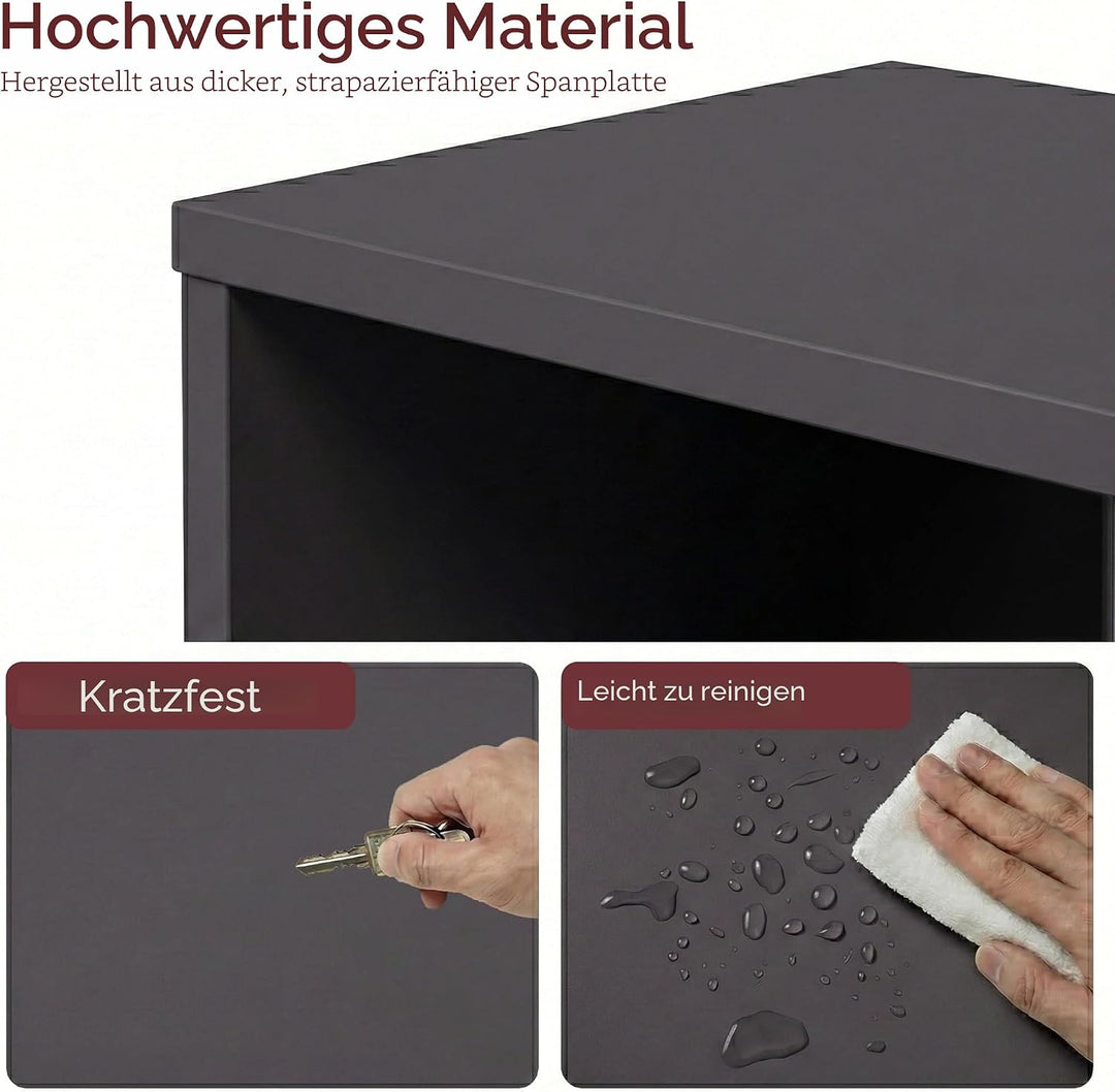 Vida Designs Oxford Bücherregal mit 2 Etagen, Grau aus Holz 2 Etagen Grau, 2 Etagen Grau