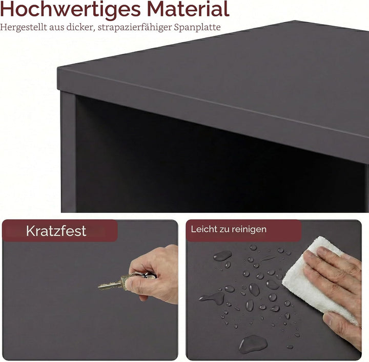 Vida Designs Oxford Bücherregal mit 2 Etagen, Grau aus Holz 2 Etagen Grau, 2 Etagen Grau